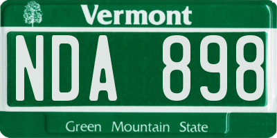 VT license plate NDA898