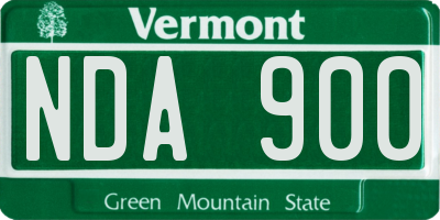 VT license plate NDA900