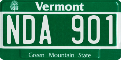VT license plate NDA901