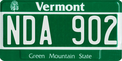 VT license plate NDA902
