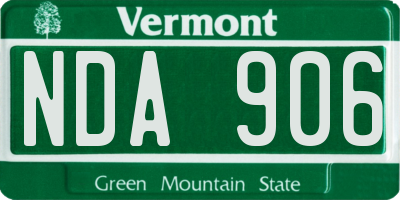 VT license plate NDA906