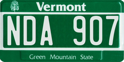 VT license plate NDA907