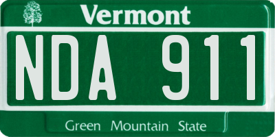 VT license plate NDA911