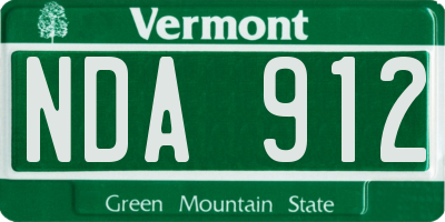 VT license plate NDA912