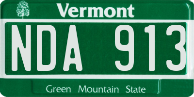 VT license plate NDA913