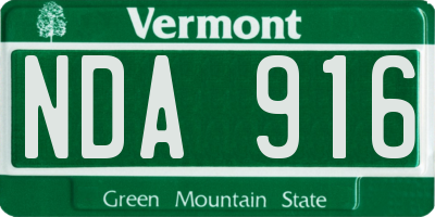 VT license plate NDA916