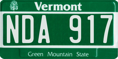 VT license plate NDA917