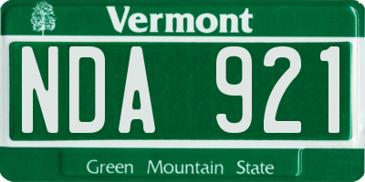 VT license plate NDA921