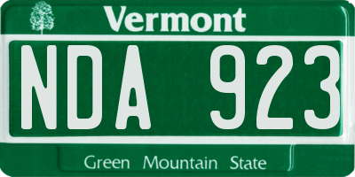 VT license plate NDA923