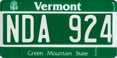 VT license plate NDA924