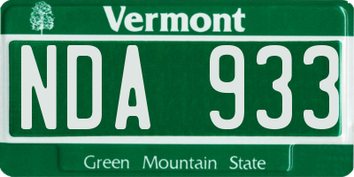 VT license plate NDA933