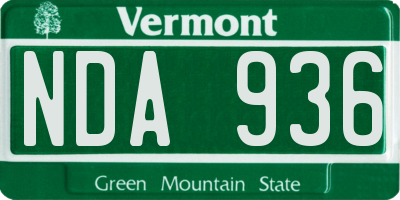 VT license plate NDA936