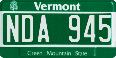 VT license plate NDA945
