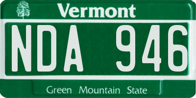 VT license plate NDA946