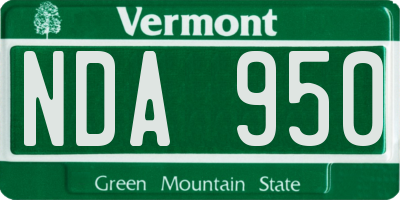 VT license plate NDA950