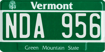 VT license plate NDA956