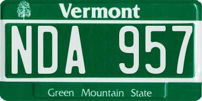 VT license plate NDA957