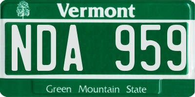 VT license plate NDA959
