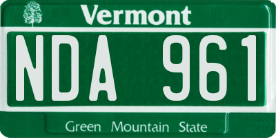 VT license plate NDA961