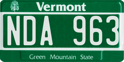 VT license plate NDA963
