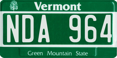 VT license plate NDA964
