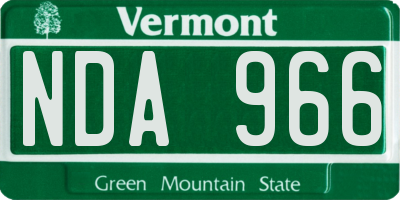 VT license plate NDA966