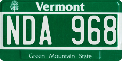 VT license plate NDA968