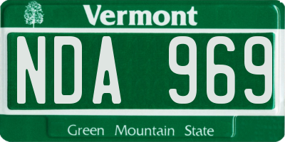VT license plate NDA969