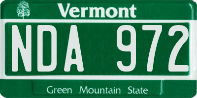 VT license plate NDA972