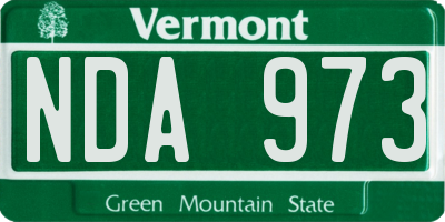 VT license plate NDA973