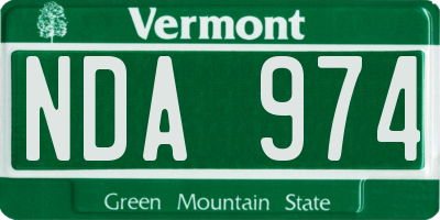 VT license plate NDA974