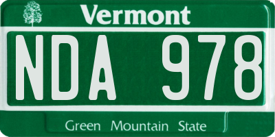 VT license plate NDA978