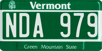VT license plate NDA979