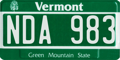 VT license plate NDA983