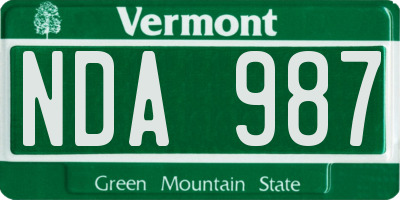 VT license plate NDA987
