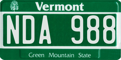 VT license plate NDA988