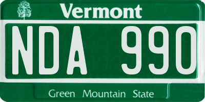 VT license plate NDA990