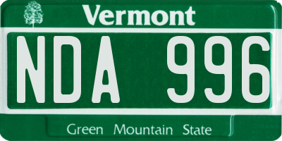 VT license plate NDA996