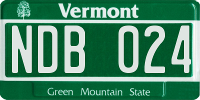 VT license plate NDB024