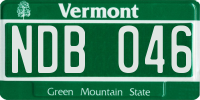 VT license plate NDB046
