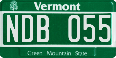 VT license plate NDB055