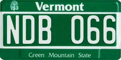 VT license plate NDB066