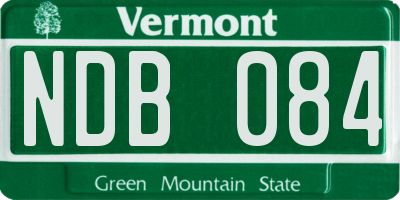 VT license plate NDB084