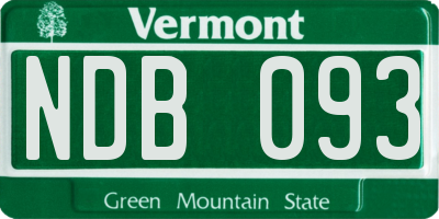 VT license plate NDB093