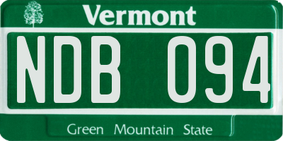 VT license plate NDB094