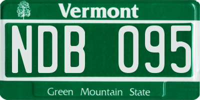VT license plate NDB095