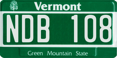 VT license plate NDB108