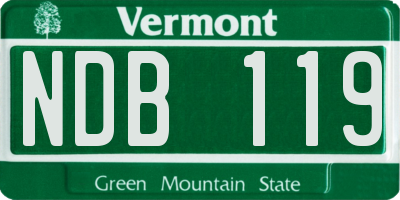 VT license plate NDB119