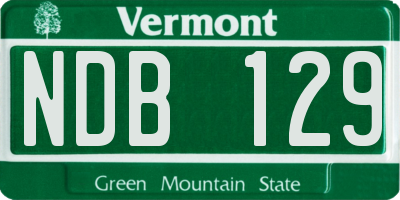 VT license plate NDB129