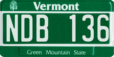 VT license plate NDB136